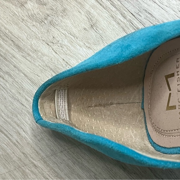 Marc Fisher Tammy Dorsay Pump Blue Pointed Toe 3.5 In Stiletto Heel Size 7 M - Picture 10 of 12